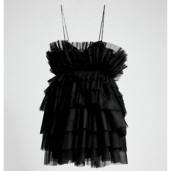 zara black tulle dress ZARA Formal Dress